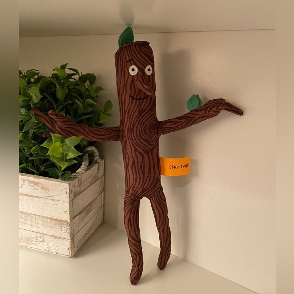 This Stick Man is from Stick Man by Julia Donaldson and Axel Scheffler.